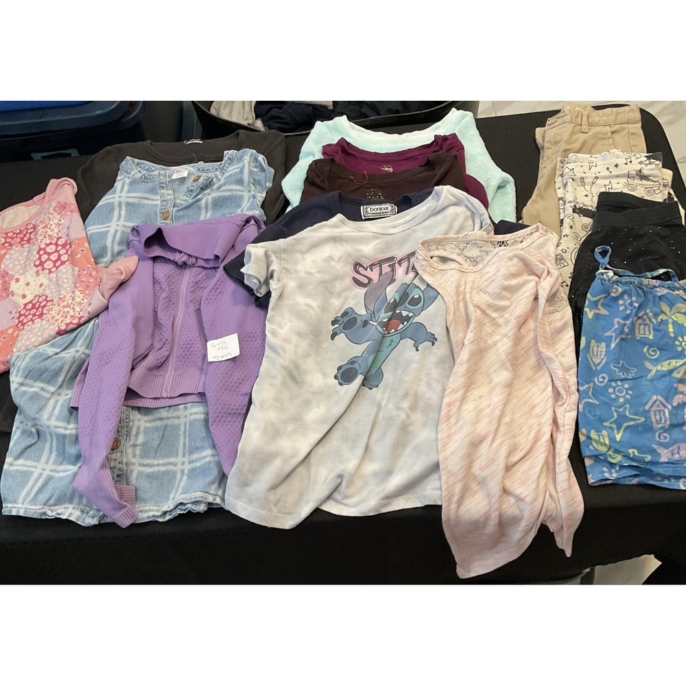 Mixed Brands Outfit Lot Girls 10-12 Dresses Tops Pants Leggings 15pc Stitch